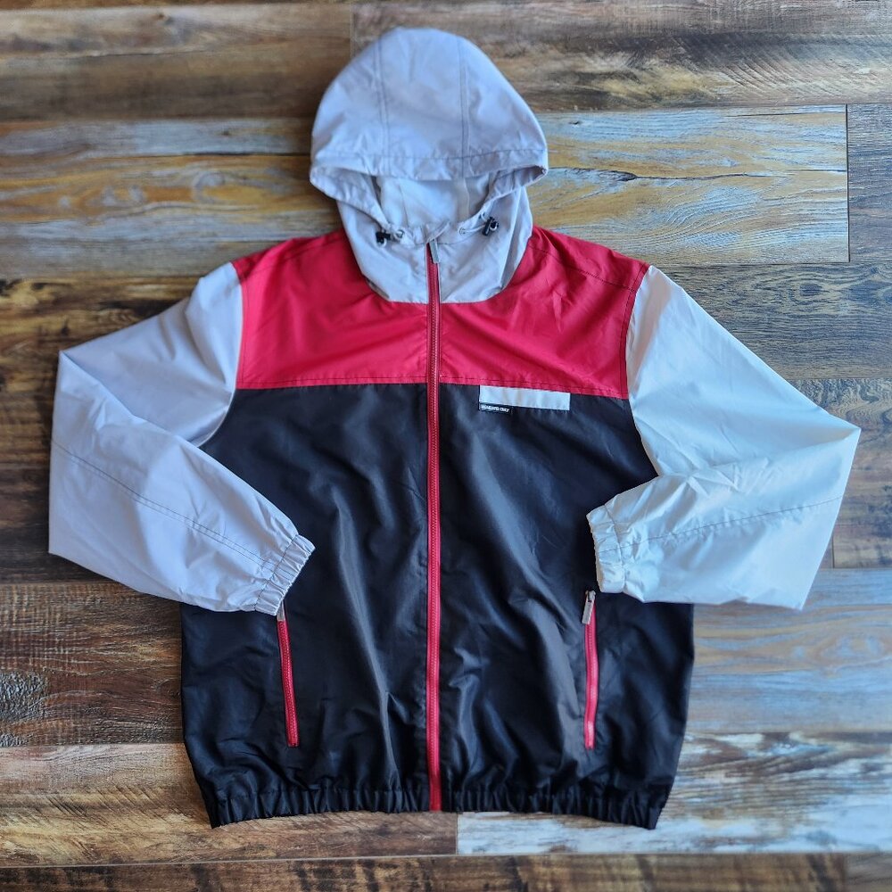 Members Only Color Block Zip-Up Hooded Windbreake… - image 1
